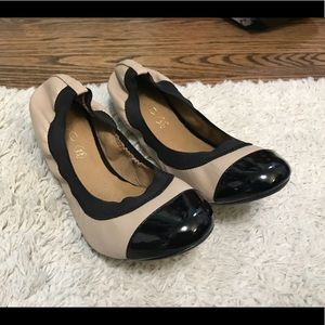 Aldo Slip On Flats Shoes Nude Black Womens US 7